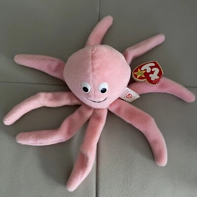 Original Ty Beanie Babies INKY The Octopus Style 4028 1993 Foto 1 de 4