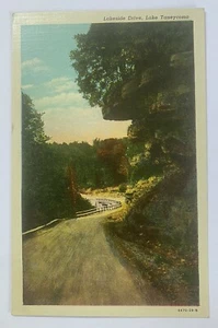 Vintage Linen Postcard ~ Lakeside Drive on Lake Taneycomo ~ Missouri MO - Picture 1 of 2
