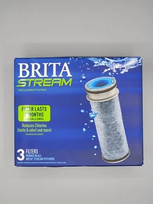 3-pack Brita Stream Water Filters 3  Replacement Cartridges -- New & Sealed 0B05 - Image 1 of 4