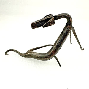 2 estatuillas abstractas de perro de hierro forjado forjado a mano ~ mediados de siglo ~ ¡ENVÍO GRATUITO! - Imagen 1 de 12