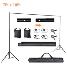 10X7ft Adjustable Backdrop Support Stand Photography Photo Background Crossbar