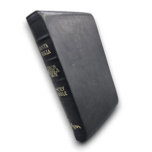 Biblia Dios habla hoy - GNT Bilingue Piel 100% Genuina con Indices AZUL MARINO - Foto 1 di 8
