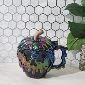Disney Parks Iridescent Black Poison Apple Evil Queen Mug Stein Cup Halloween - Picture 1 of 10