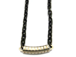 John Hardy 18" Mens Dot Silver Stainless Steel Link Necklace Magnetic Clasp NWT - Picture 1 of 5