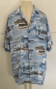 Camisa de campamento hawaiana Kalaheo adulto XL EE. UU. Marina USS Memorial Arizona Utah Militar - Imagen 1 de 10