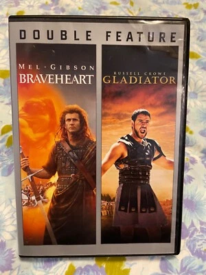 DVD Braveheart Gladiator Russell Crowe Mel Gibson Double Feature - Image 1 of 4