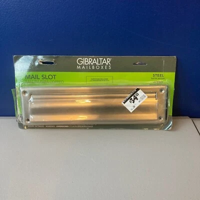 Gibraltar Ms00sn03 Satin Nickel mail slot 13”, and mail slot sleeve 11 1/2” - Image 1 of 2