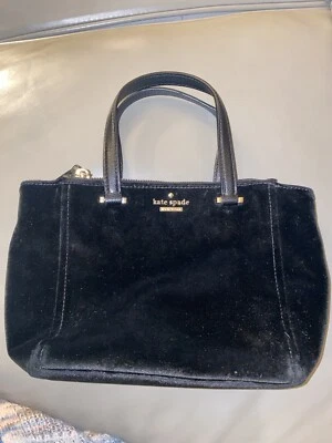 Bolsa tiracolo Kate Spade preta veludo Dawn Place Kona bolsa dourada 9x8x4 - Imagem 1 de 4