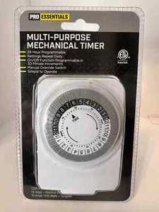 Pro Essentials Multi-Purpose Mechanical Timer 24-Hour Programmable On/Off 30-Min - Picture 1 of 1