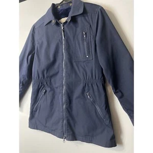 Vintage London Fog-Youth Size 7/8-Rain Jacket-Navy Blue-Faux Fur Lining- - Picture 1 of 19