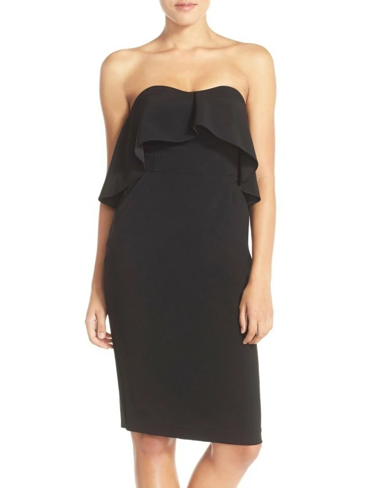 CHELSEA28 Strapless Stretch Crepe Sheath Dress Womens Trend Dinner Size 10