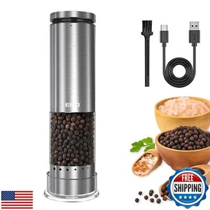 Electric Salt and Pepper Grinder Set Rechargeable, Automatic Salt and Pepper - Picture 1 of 5