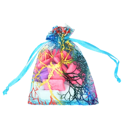 Blue Coral Organza Gift Bags Multiple Sizes in Sets of 20, 50 or 100 - Image 1 of 4