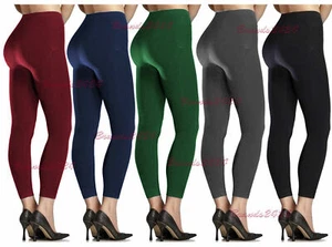 NEW WOMEN LADIES THICK WINTER THERMAL LEGGINGS FLEECE LINING SIZE 8-24 - Picture 1 of 9