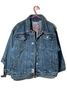 OshKosh B'Gosh Denim Jean Jacket Kids Size 6 100% Cotton White Metal Snaps - Picture 1 of 12