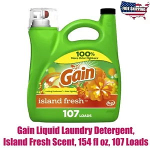 Gain Liquid Laundry Detergent, Island Fresh Scent, 154 fl oz, 107 Loads - Picture 1 of 8