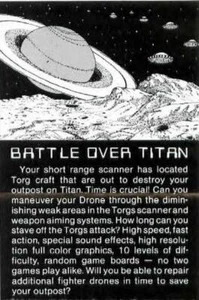 TI-99/4A MILLERS GRAPHICS BATTLE OVER TITAN DISK INCLUDES INSTRUCTIONS - Picture 1 of 1