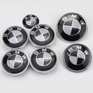 7Pcs HubCaps Steering Wheel Emblem Badge Set 82mm 74mm 68mm - Bild 1 von 2