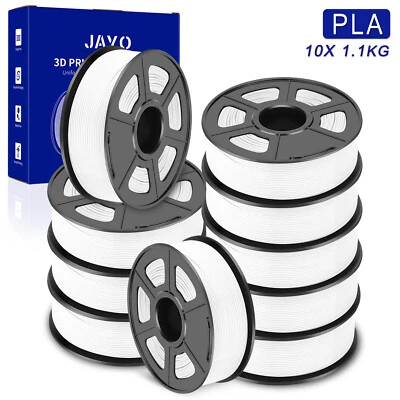 JAYO 10KG Blanc PLA Filament d’imprimante 3D 10*1,1KG 1,75mm Faible retrait