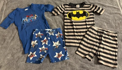 2  Boys Hanna Andersson Justice League &Batman  Short Pajamas Size 120 US 6-7 - Image 1 of 3