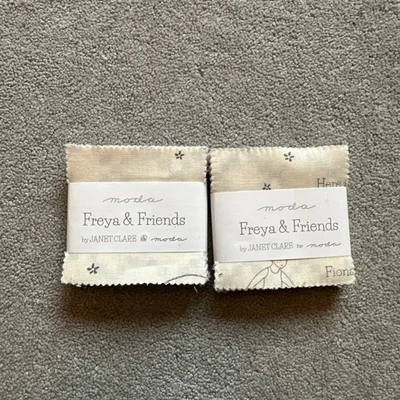 2 X Janet Clare Moda Freya and Friends 2.5 Inch Squares X42 Pieces. 100% Cotton - Image 1 of 4
