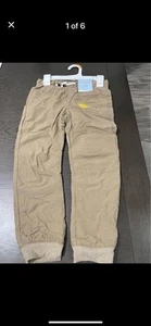 Cat & Jack Boys Size 5 Khaki Fully Lined Jogger Pants w/ Reinforced Knees - Picture 1 of 6