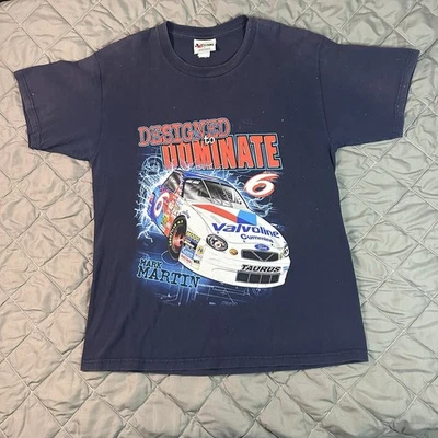 Camisa Masculina Vintage Chase Mark Martin Grande Azul Valvoline NASCAR Auto Racing - Imagem 1 de 4