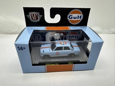 M2 Machines 2025 - Gulf - 1970 Datsun 510 (Blue/Orange) - Walmart Exclusive - Image 1 of 4
