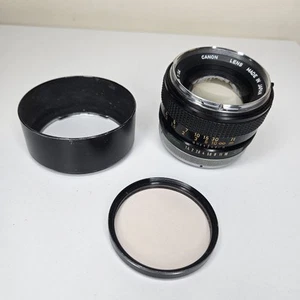 Canon FD 50mm f1.4 Standard Lens + Hova 55 Skylight 1A + BS 55 Light Shade - Picture 1 of 11