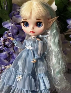 Neo Blythe Puppe mit Outfit Kleid Schuhe Haare Perücke mattes Gesicht Sammlerstück Spielzeug Geschenk - Bild 1 von 24