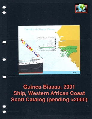 $7.75 Scott Value  est. - 2001 GUINEA-BISSAU Ships s/s Map Africa CV MNH NH UMM - image 1 of 4
