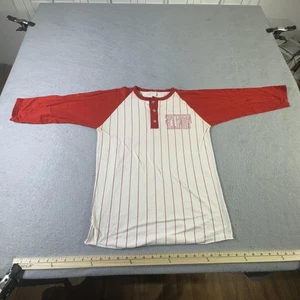 Vintage Southern Illinois Shirt Mens Medium Red White Baseball Jersey 70s 80s - Picture 1 of 11