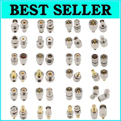 Complete 24-Piece UHF Adapter Kit: Durable SMA to BNC Connector Set with Storage - Image 1 of 4