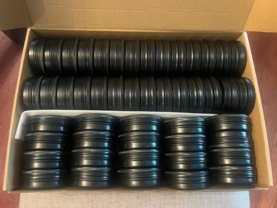 48 Aluminium Round Black Tins Screw Lids Crafts Storage Cream Tea Light Candles - Image 1 of 4