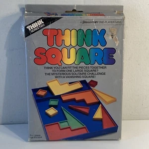Rompecabezas de plástico Pressman Challenge Game Think Series THINK SQUARE 1988 escuela en casa - Imagen 1 de 7