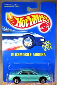 1991 Hot Wheels Blue Card #265 OLDSMOBILE AURORA Green Clear-Window w/BW Spokes - Picture 1 of 5