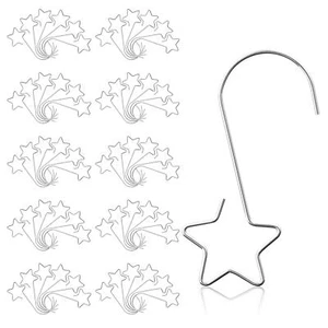 50 Pieces Christmas Ornaments Hooks Stainless Steel Star-Shaped Hangers for C... - Picture 1 of 5
