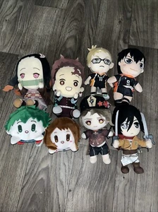 Anime Plush Lot Of 8 Nezuko My Hero Academia Demon Slayer Attack On Titan Haikyu - Picture 1 of 18