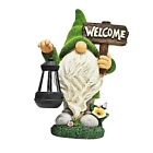 Garden Gnome Statue Outdoor Decor Large Flocked Resin Gnome Figurine with B