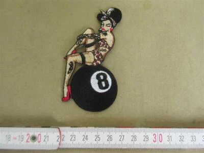 FERROMIL Patch Pin-up 8 Ball Roller Hot Rod Nose Art Rockabilly V8 US Car Ratty Oldtimer