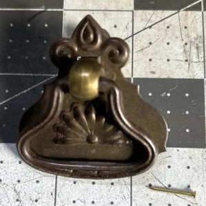 Vintage Crest Style Dresser Drawer Drop Bail Pull Handle-Brass plated steel - Picture 1 of 4