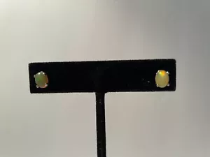 Orecchini Vintage Argento Sterling Welo Etiope Opale 6,8 mm Pietra Gioielli - Foto 1 di 4