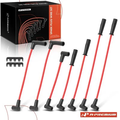 Juego de 7 cables de bujía para Jeep Cherokee 91-99 Comanche 91-92 Wrangler 4,0 L Foto 1 de 4