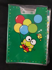 New Vintage Keroppi Clipboard Green Sanrio 1988 1992 Stationary Set LOOK! - Picture 1 of 7