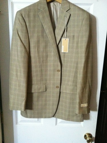 MICHAEL KORS UOMO NUOVO MARRONE CHIARO 65%PLYSTR 35%RAYON SPORT CAPPOTTO GIACCA BLAZER TAGLIA:40L