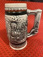 Avon Collectible  Railroad Mini Beer Stein Handcrafted in Brazil 1985.