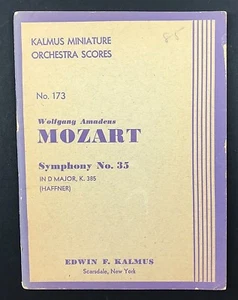 Mozart Symphony 35 in D Major Vintage Kalmus Miniature Orchestra Scores No. 173 - Picture 1 of 8