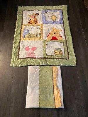 Disney Baby Winnie The Pooh Comforter Quilted Nursery with Crib Sheet in Greens - Image 1 of 4