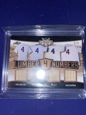 2021 Leaf Lumber Numbers  4 Paul Molitor /Billy Herman /Mel Ott /Sam Chapman 5/9 - Image 1 of 2