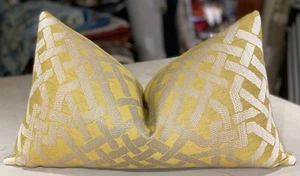 ONE LEE JOFA KELLY WEARSTLER SAFFRON "OMBRE MAZE" JACQUARD CUSTOM BOLSTER PILLOW - Picture 1 of 2